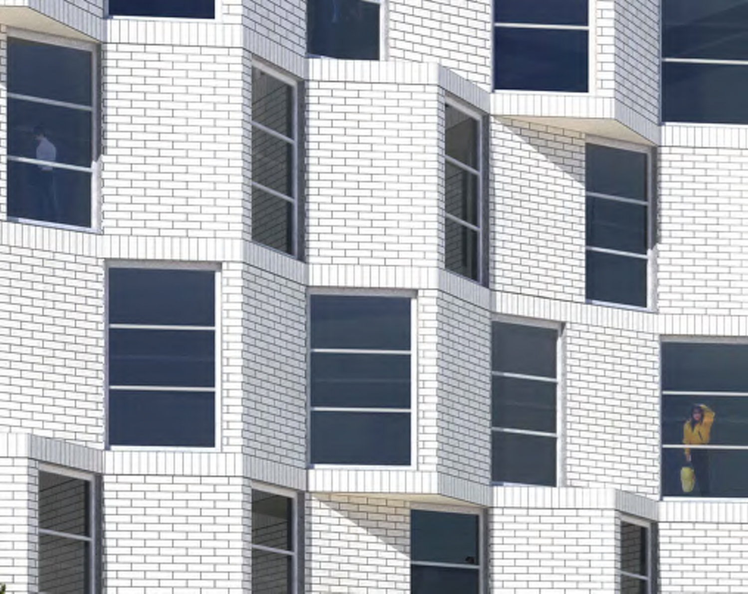 67-69 Belcher Street flickering bay window close-up, rendering by Stanley Saitowitz | Natoma Architects