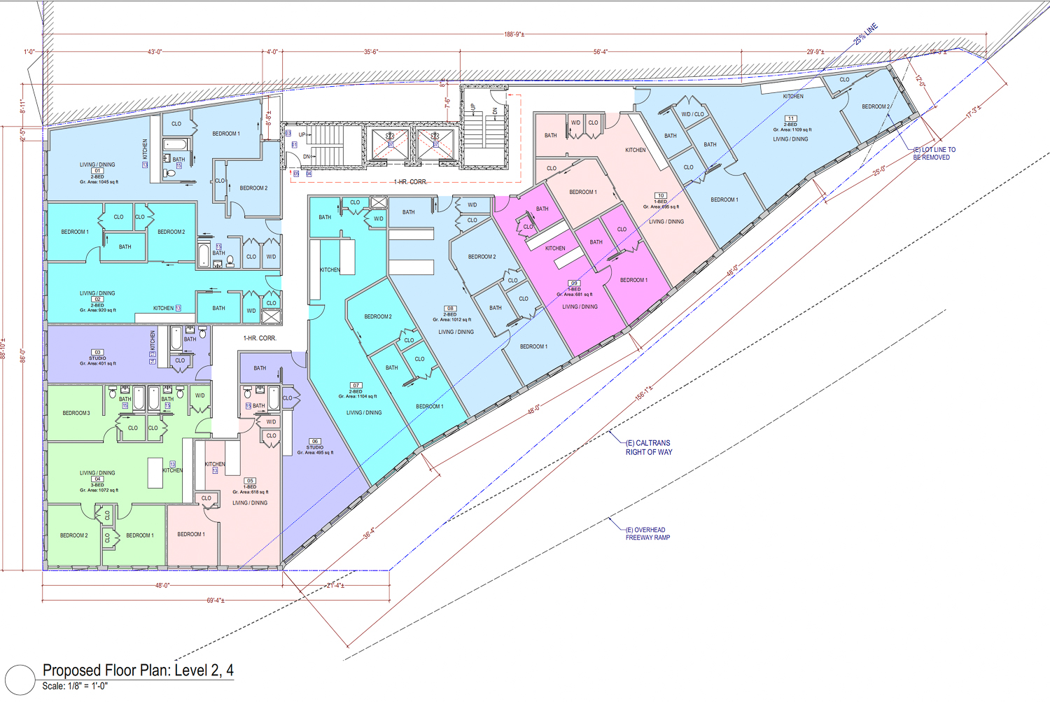 98 Pennsylvania Avenue floor plan for levels 2-4, illustration by SIA Consulting