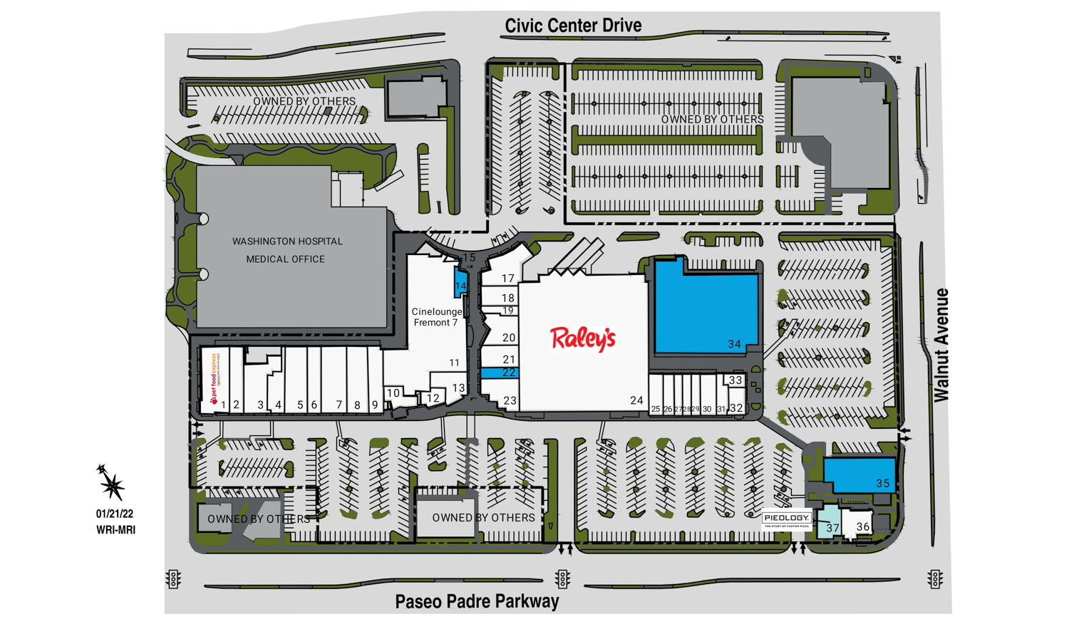 Gateway Plaza site map, illustration by Kimco Realty