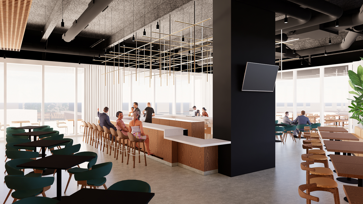 Genesis Marina bar interior, rendering courtesy Skidmore, Owings & Merrill
