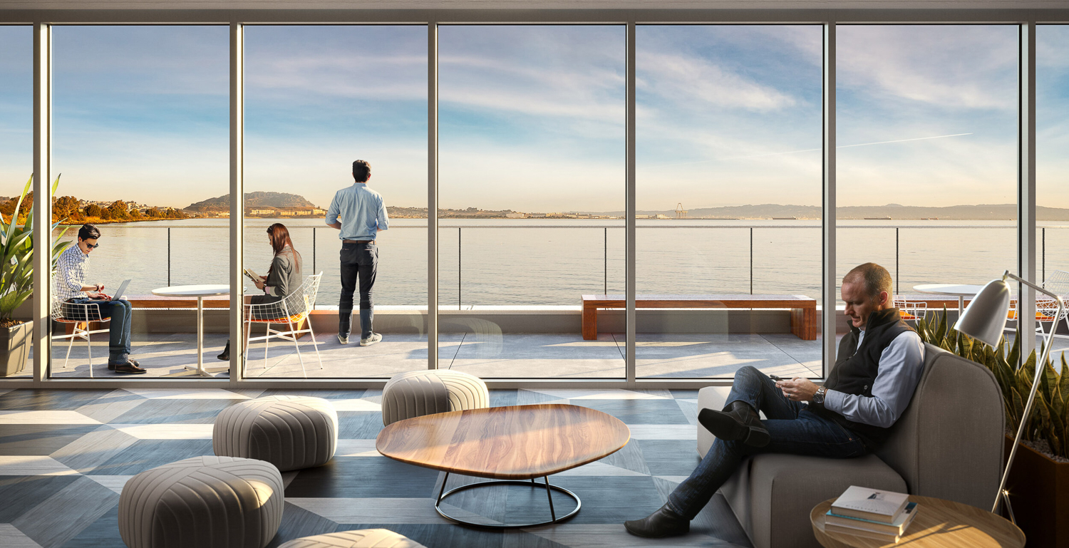 Genesis Marina terrace view, rendering courtesy Skidmore, Owings & Merrill