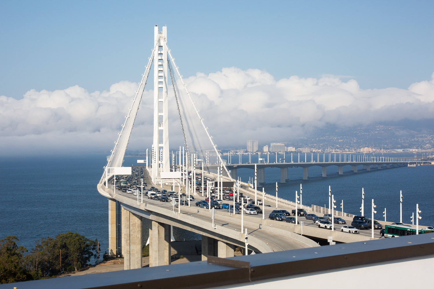 View of the Bay Bridge from The Bristol rooftop terrace, image by Andrew Campbell Nelson