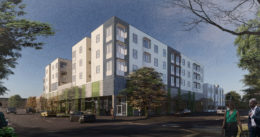 1003 East 15th Street corner view, rendering by MWA Architects