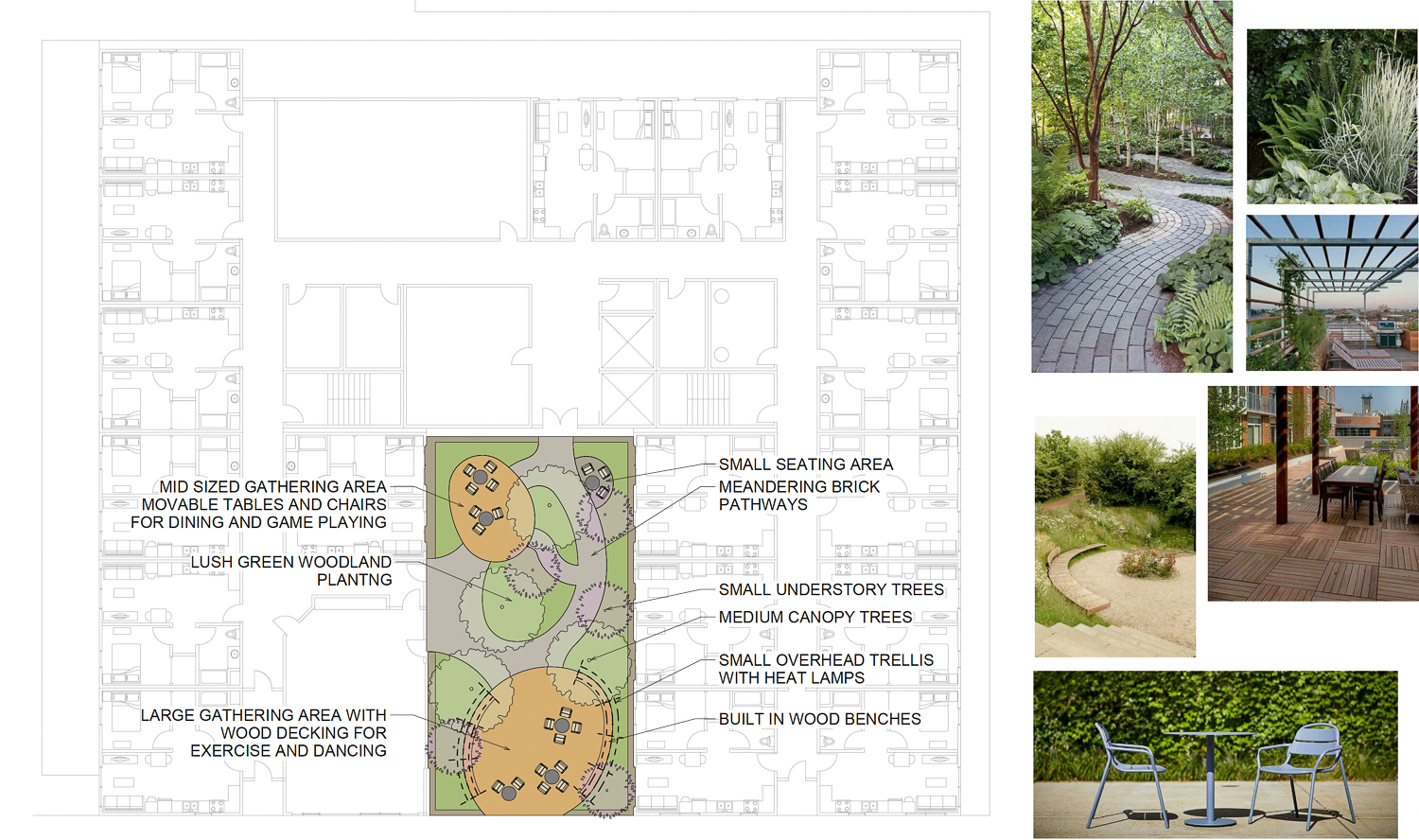 1003 East 15th Street landscaping on level three, floor plan by MWA Architects