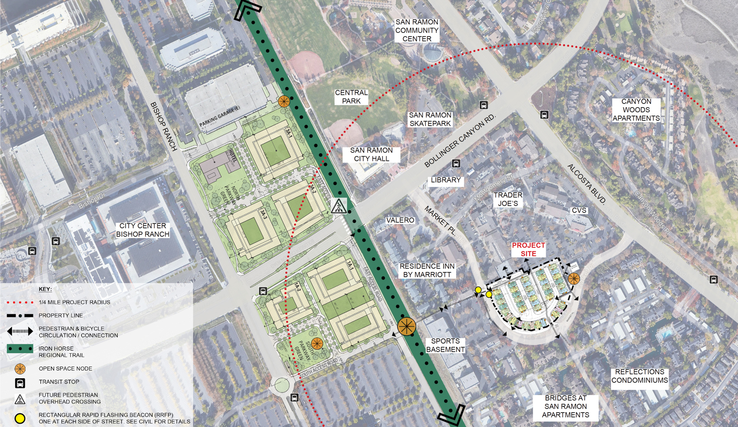 130 Market Place site map and area context, illustration by KTGY Architects