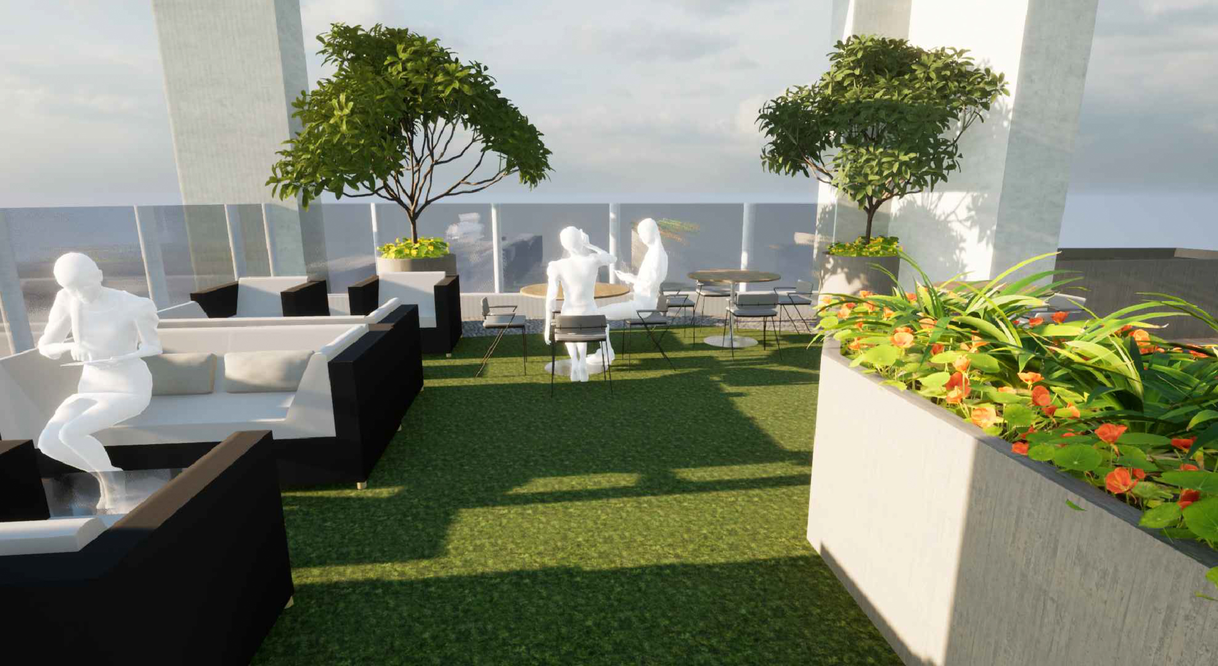 2190 Shattuck Avenue rooftop deck amenities, rendering by Trachtenberg Architects