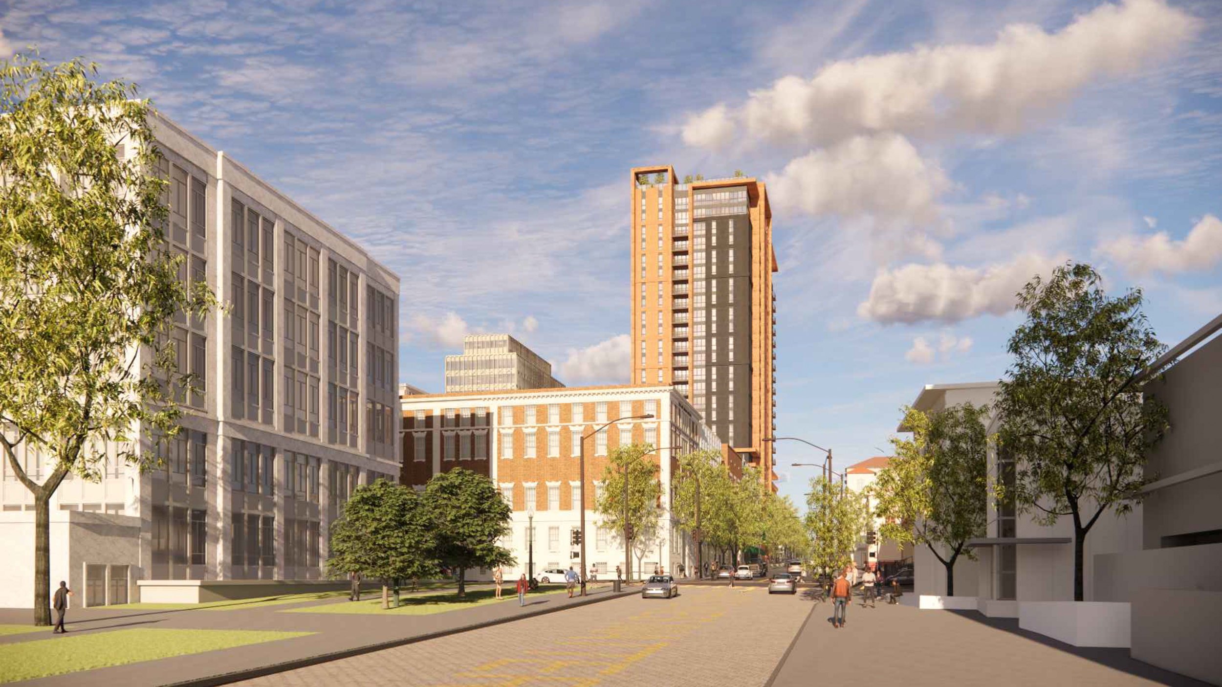 2190 Shattuck Avenue seen from Allston, rendering by Trachtenberg Architects