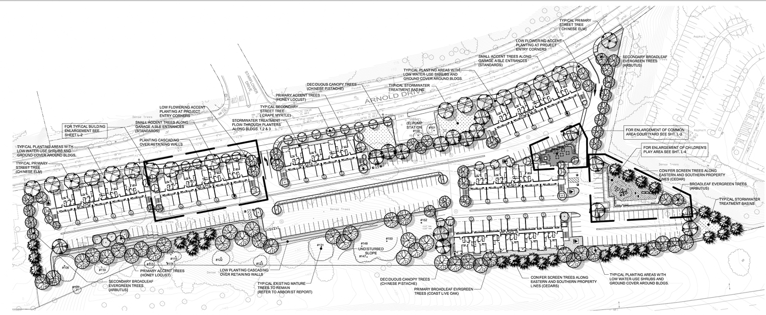 Amáre Apartments site map, illustration by Thomas Baak