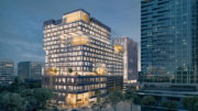 Icon-Echo Towers evening view, rendering by WRNS Studio