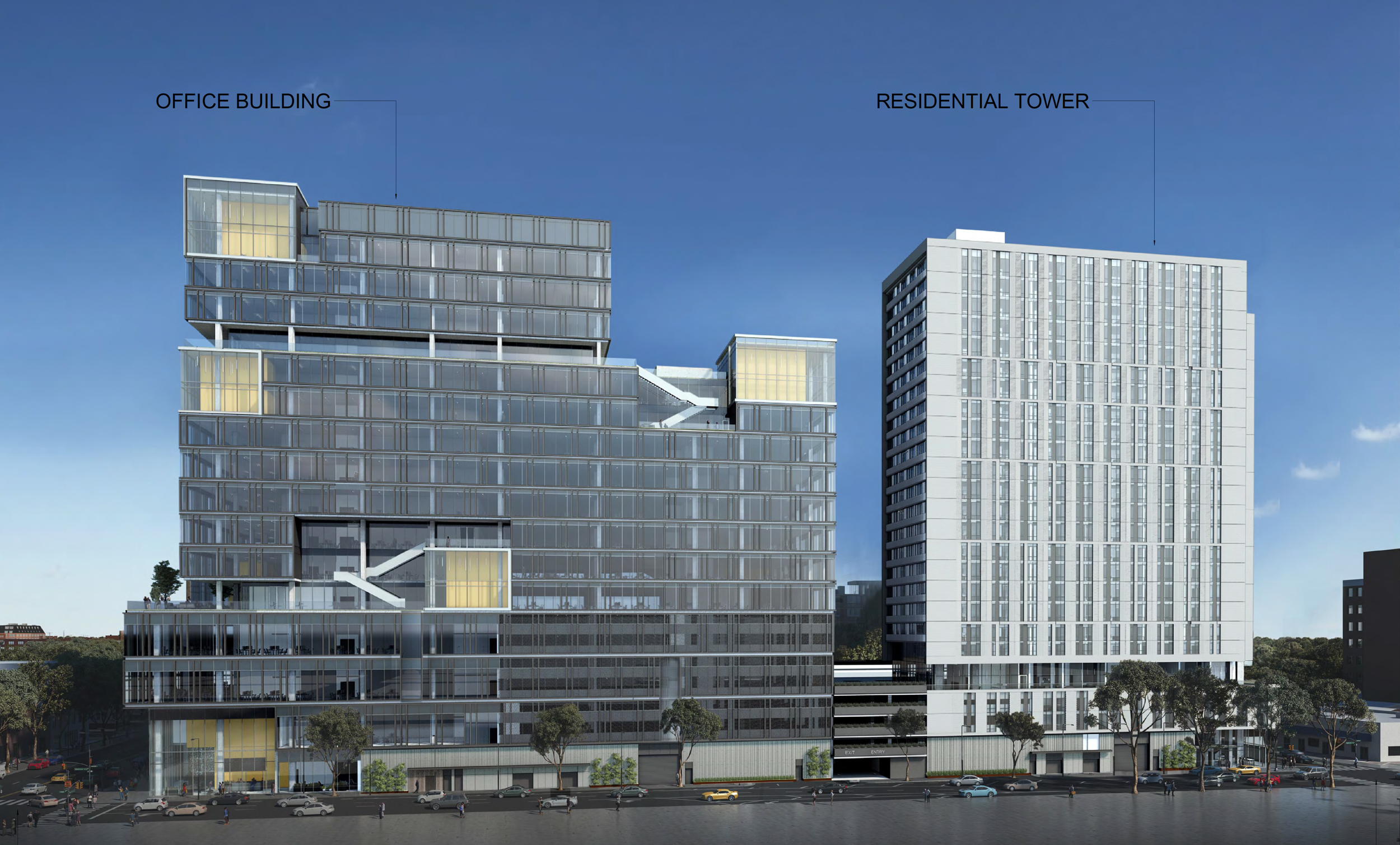 Icon-Echo Towers office and residential project, rendering by WRNS Studio