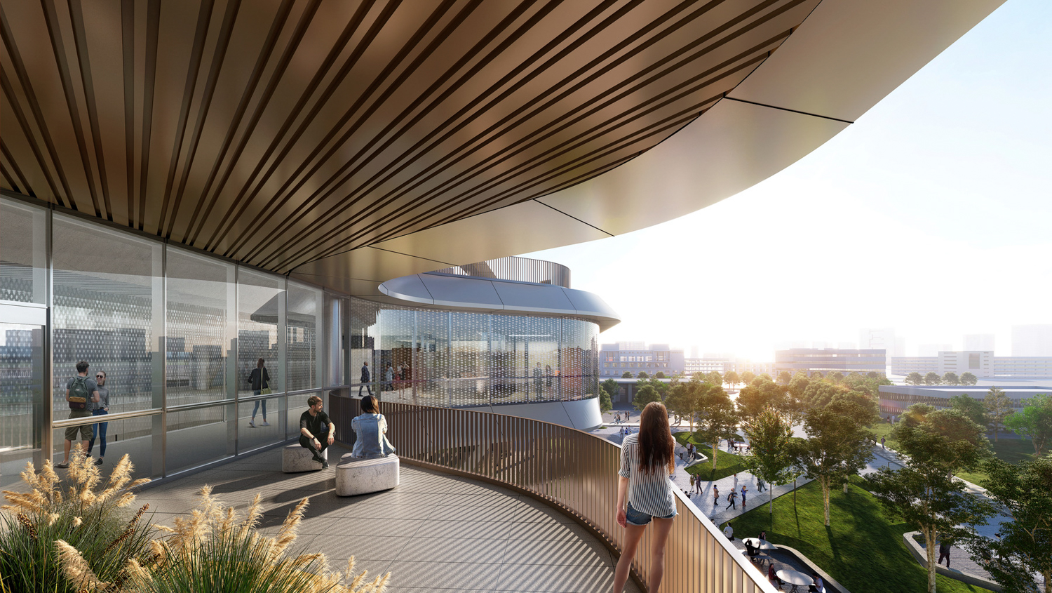 San Jose City College Career Education Complex amenity deck, design by Steinberg Hart
