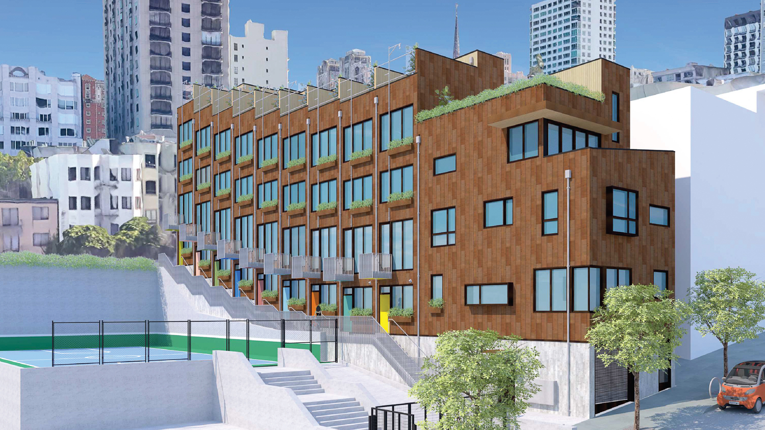 1151 Washington Street view from across the street, rendering by Macy Architecture