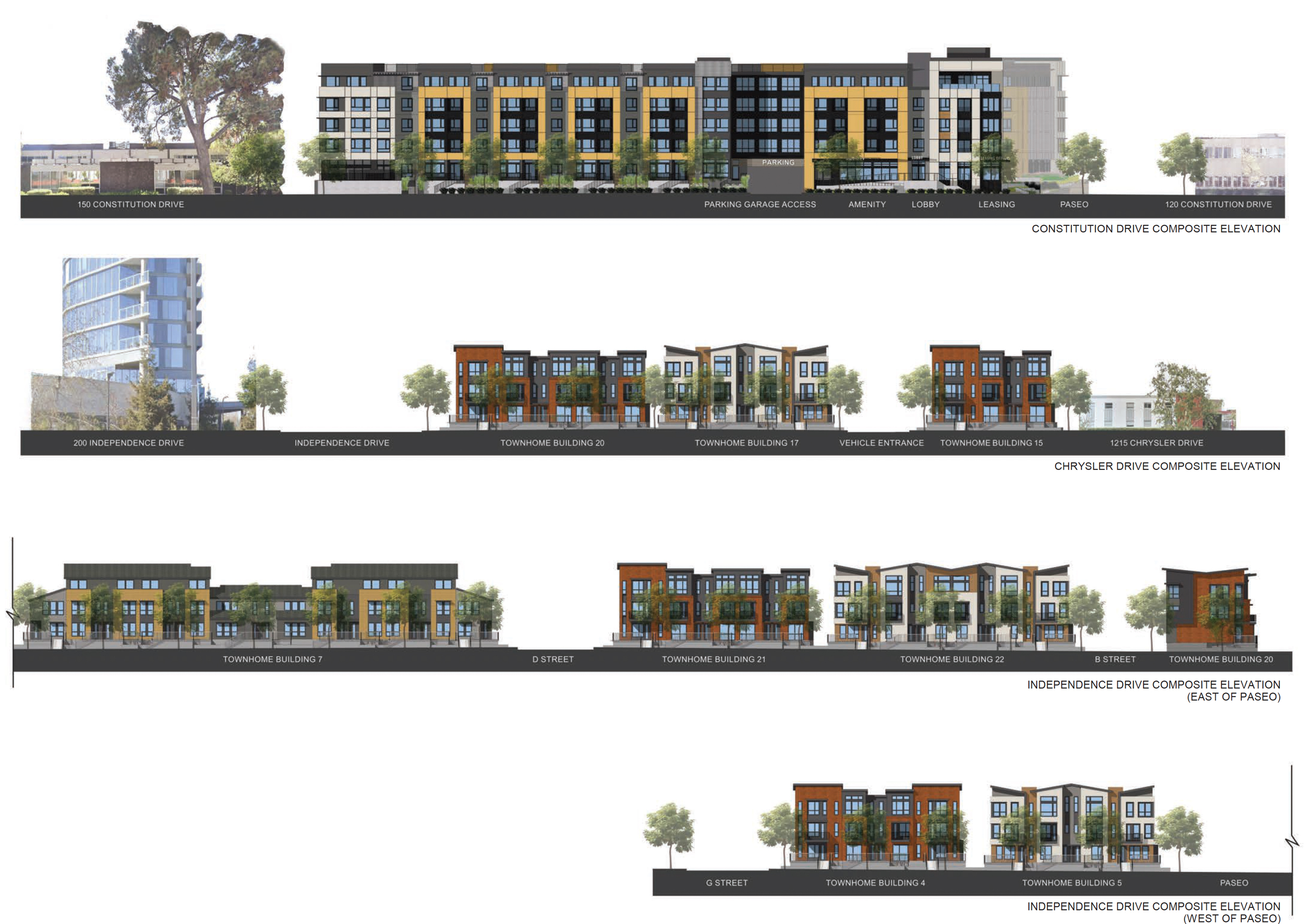 123 Independence Drive facade elevations, rendering by Studio T Square