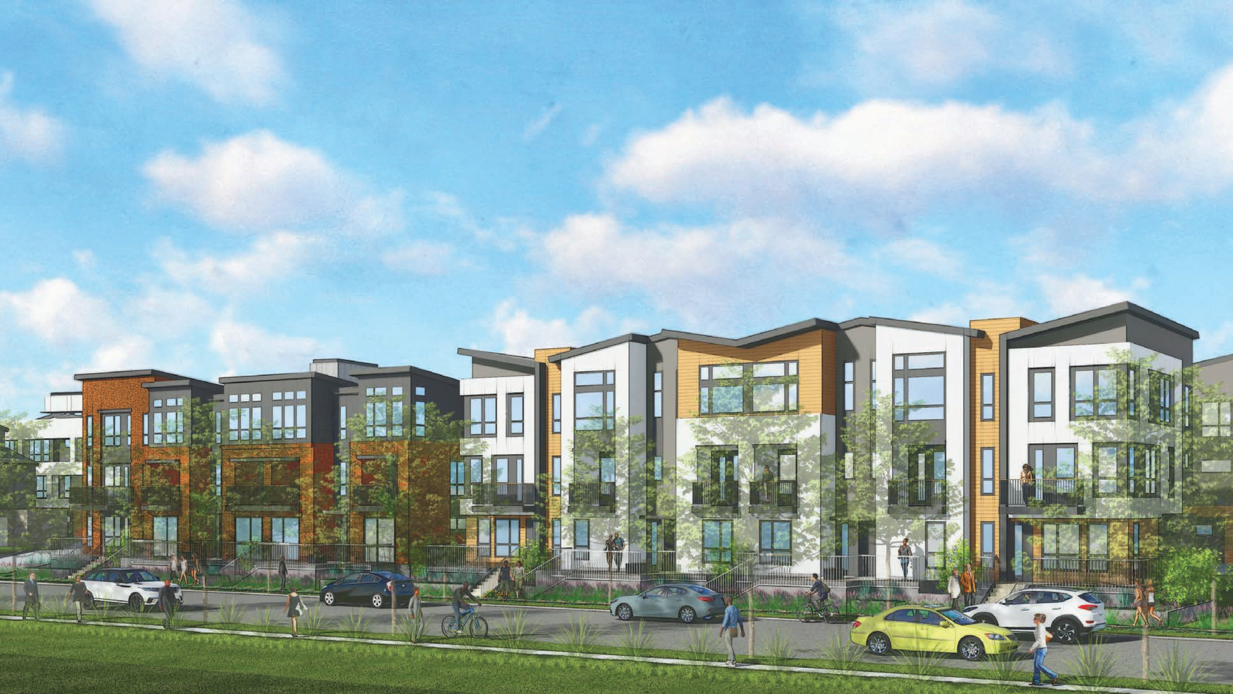 123 Independence Drive townhomes in Lot D, rendering by Studio T Square
