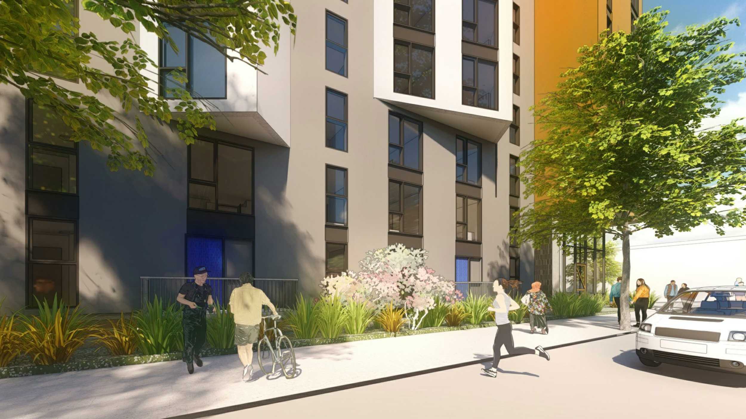 1515 South Van Ness Avenue residential bays, rendering by David Baker Architects and Y.A. Studio