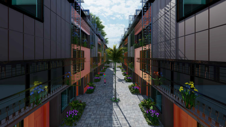 1517 E Street inner-building pathway, rendering by H&H Consultant Engineering