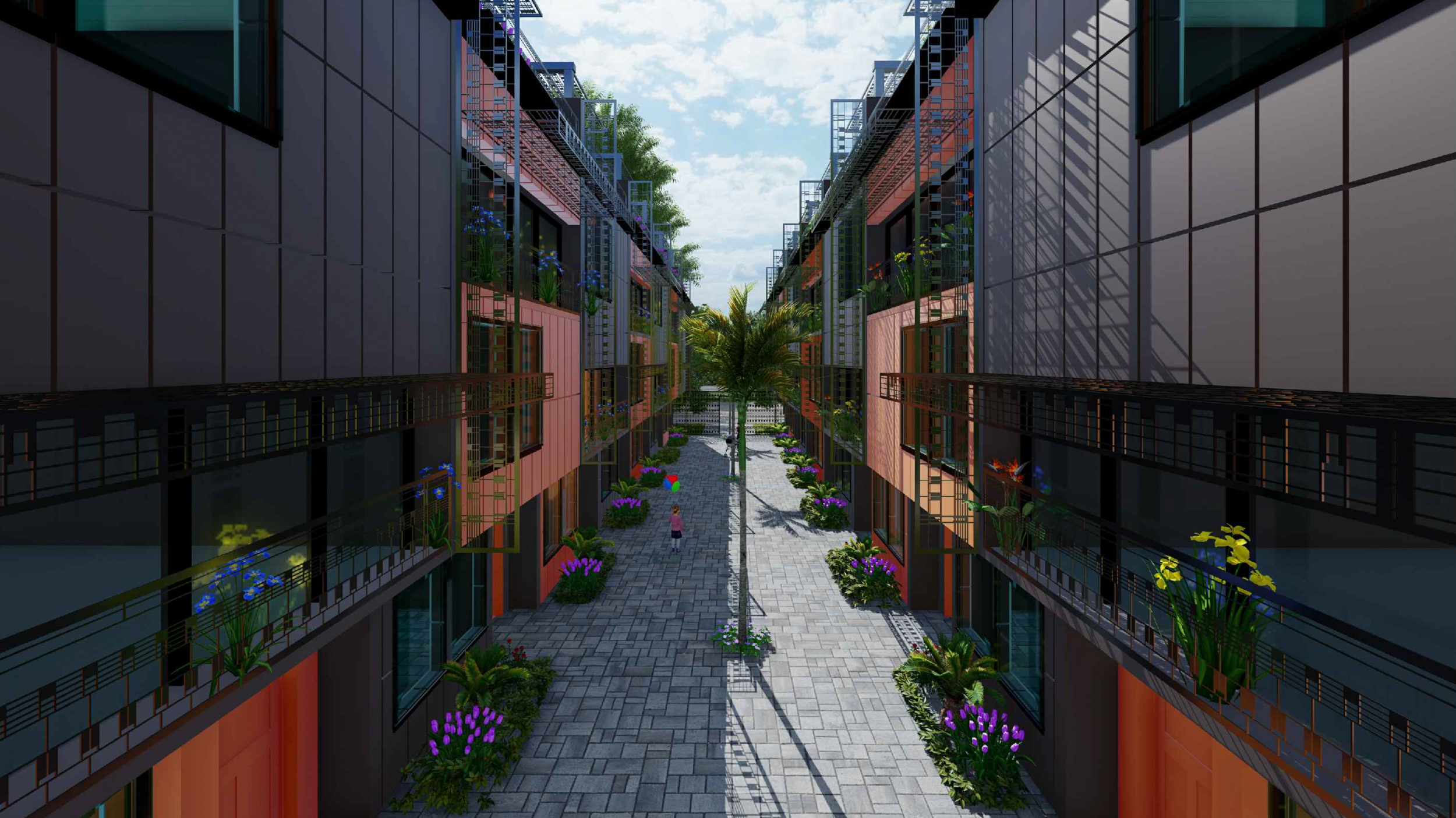 1517 E Street inner-building pathway, rendering by H&H Consultant Engineering