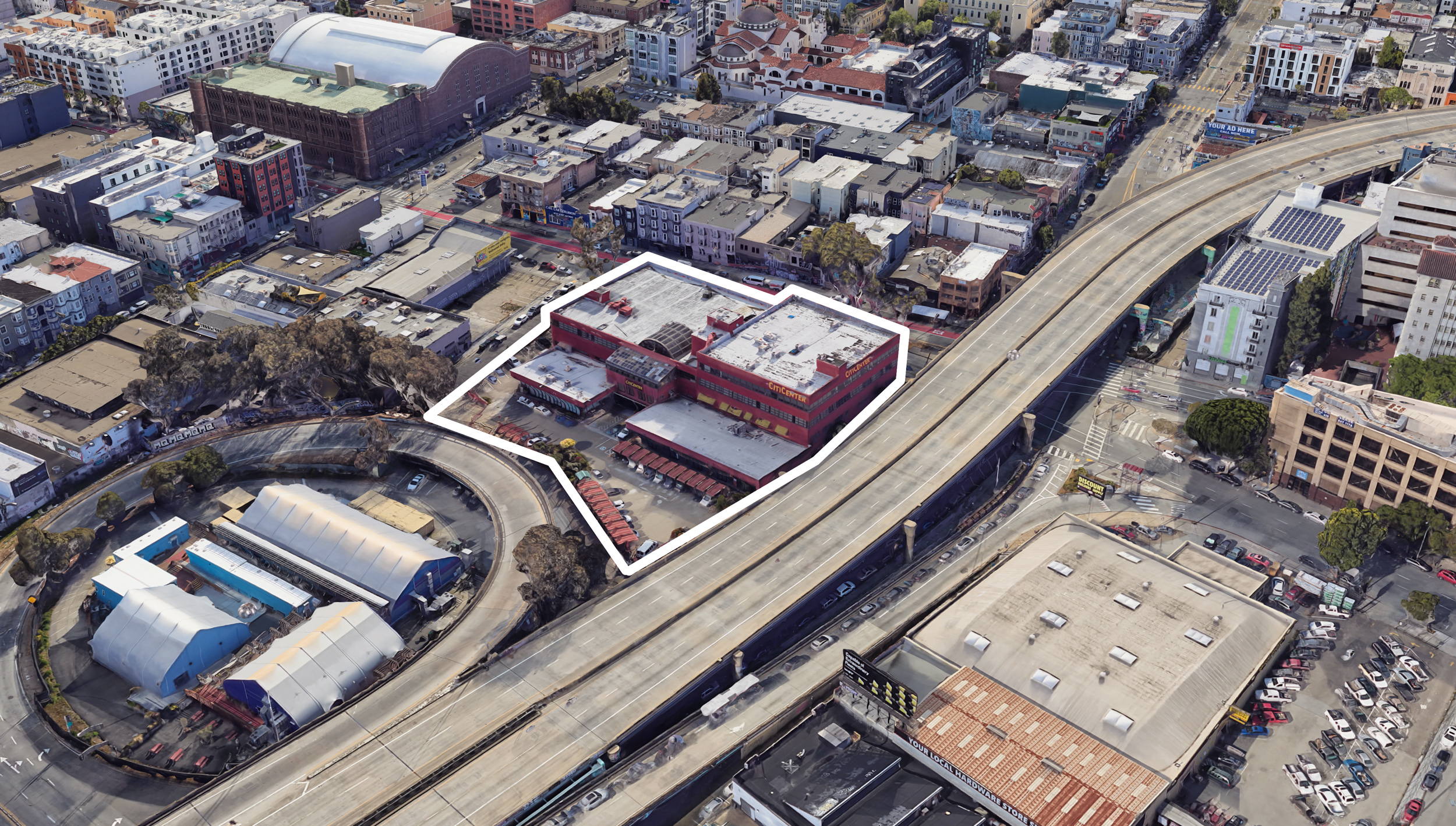 1717 Mission Street, image via Google Satellite