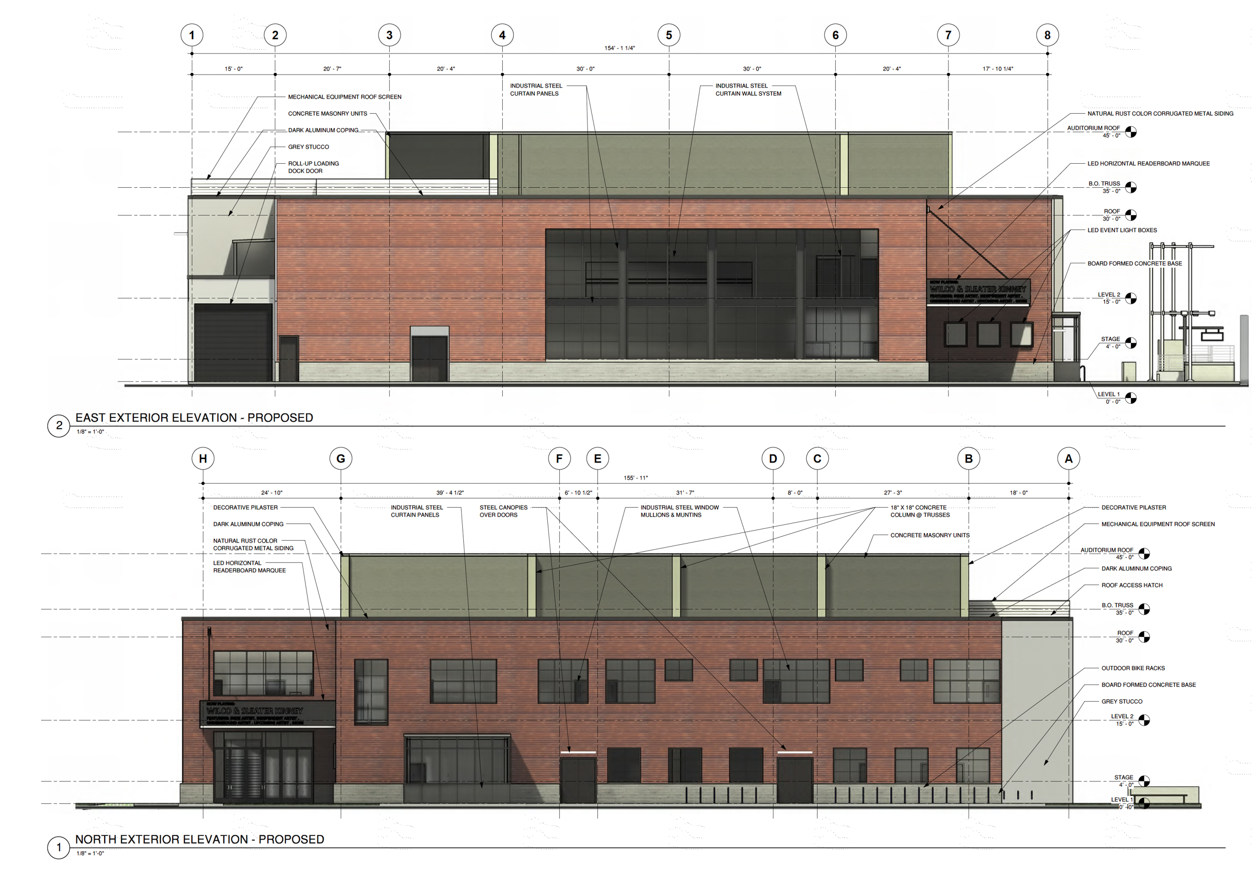 24R Theater at 1800 24th Street facade elevation, illustration via CAW and Ellis Architects