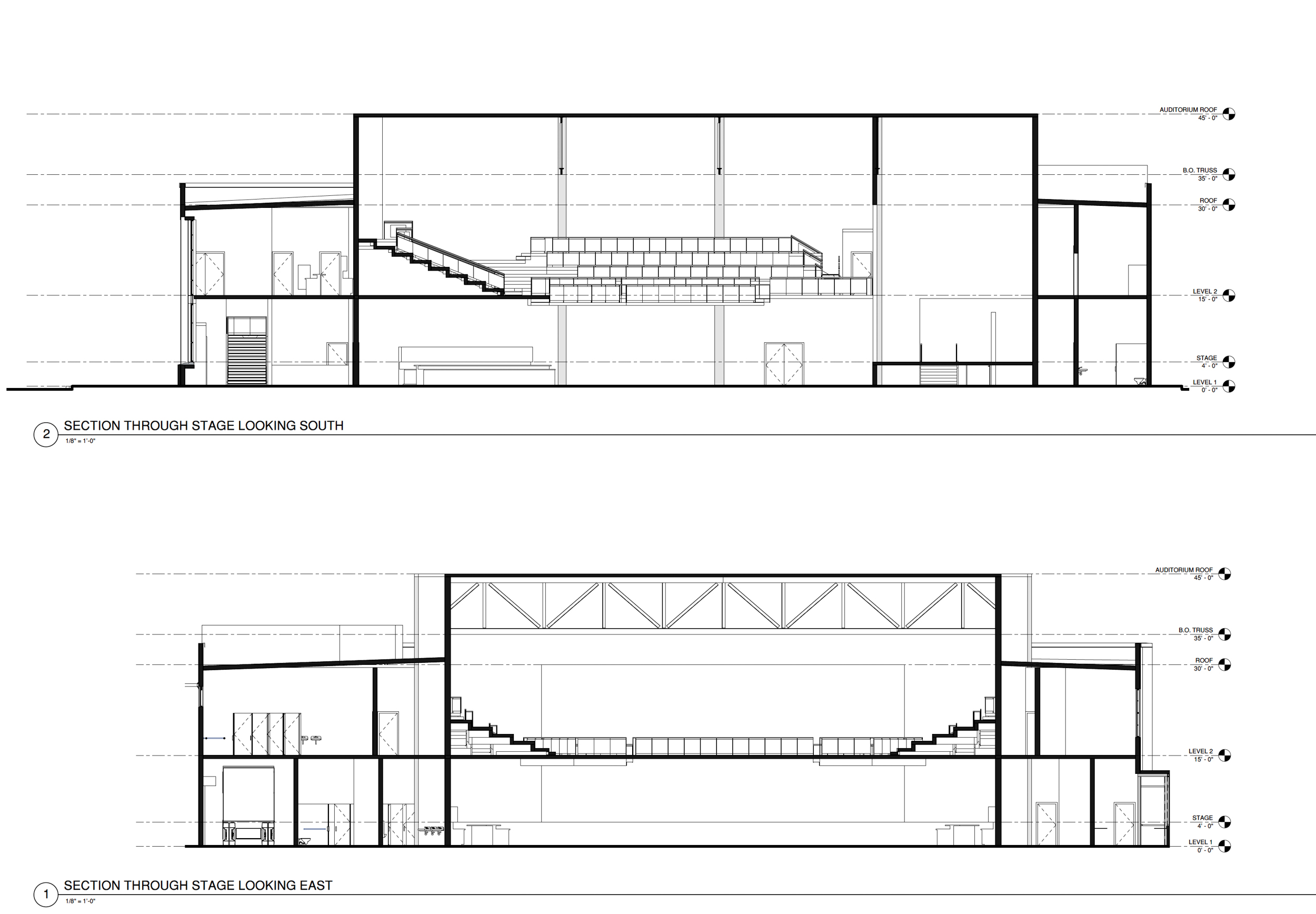 24R Theater at 1800 24th Street vertical cross section, illustration via CAW and Ellis Architects