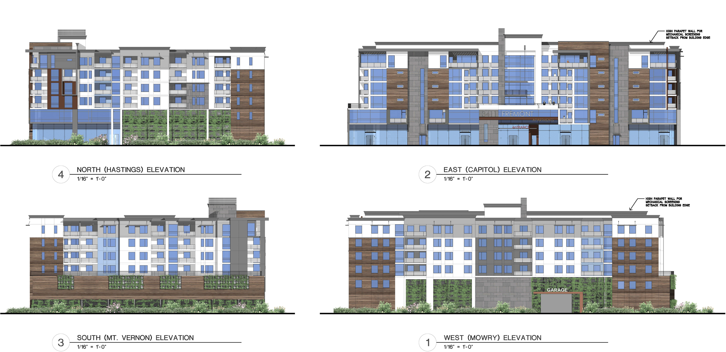 3411 Capitol Avenue facade elevation, rendering by LPMD Architects