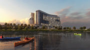 367 Marina Boulevard view from a kayak, rendering by SB Architects
