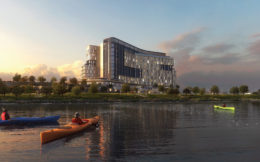 367 Marina Boulevard view from a kayak, rendering by SB Architects
