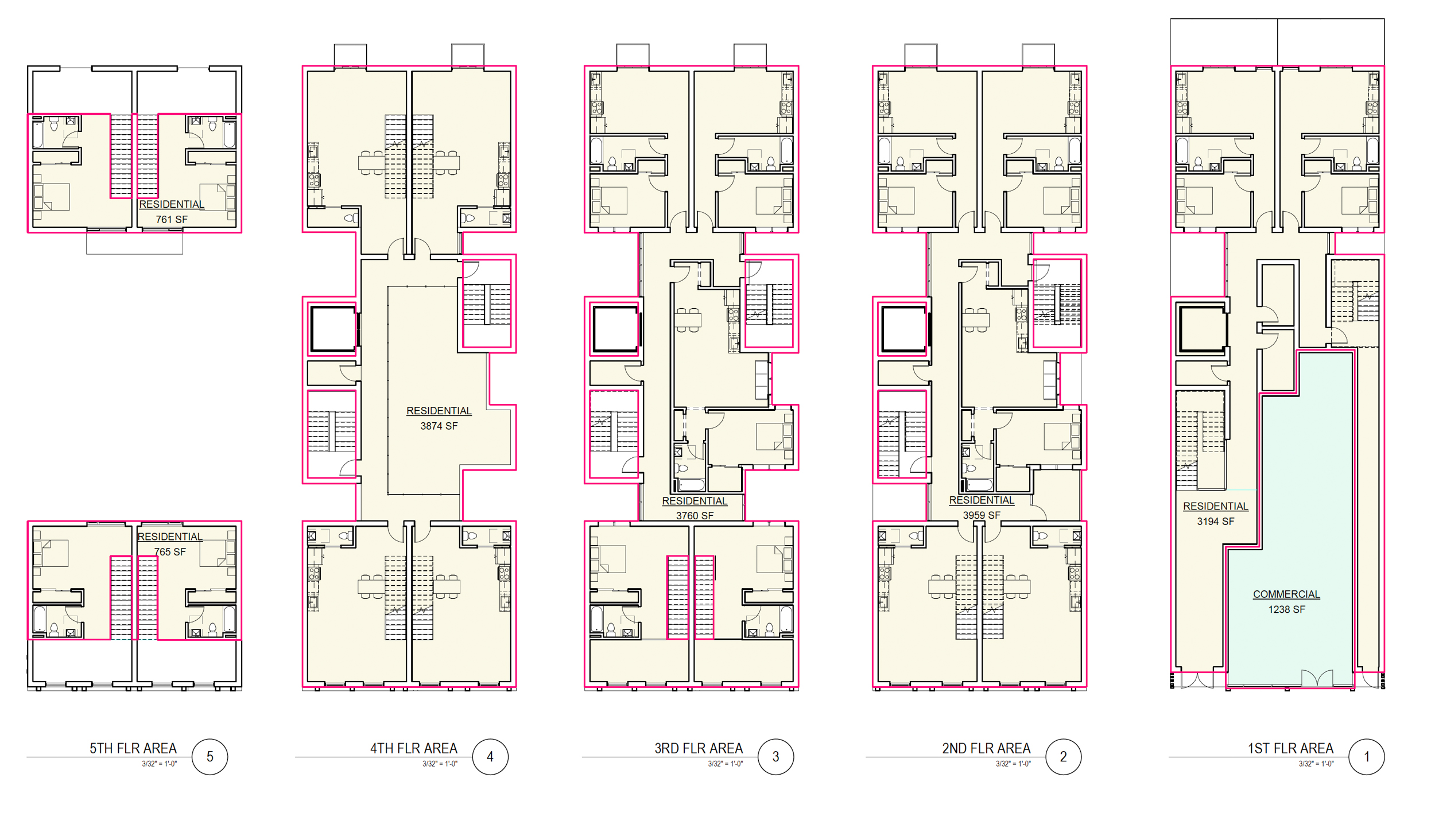4185 Piedmont Avenue floor plans, illustration by Kava Massih Architects