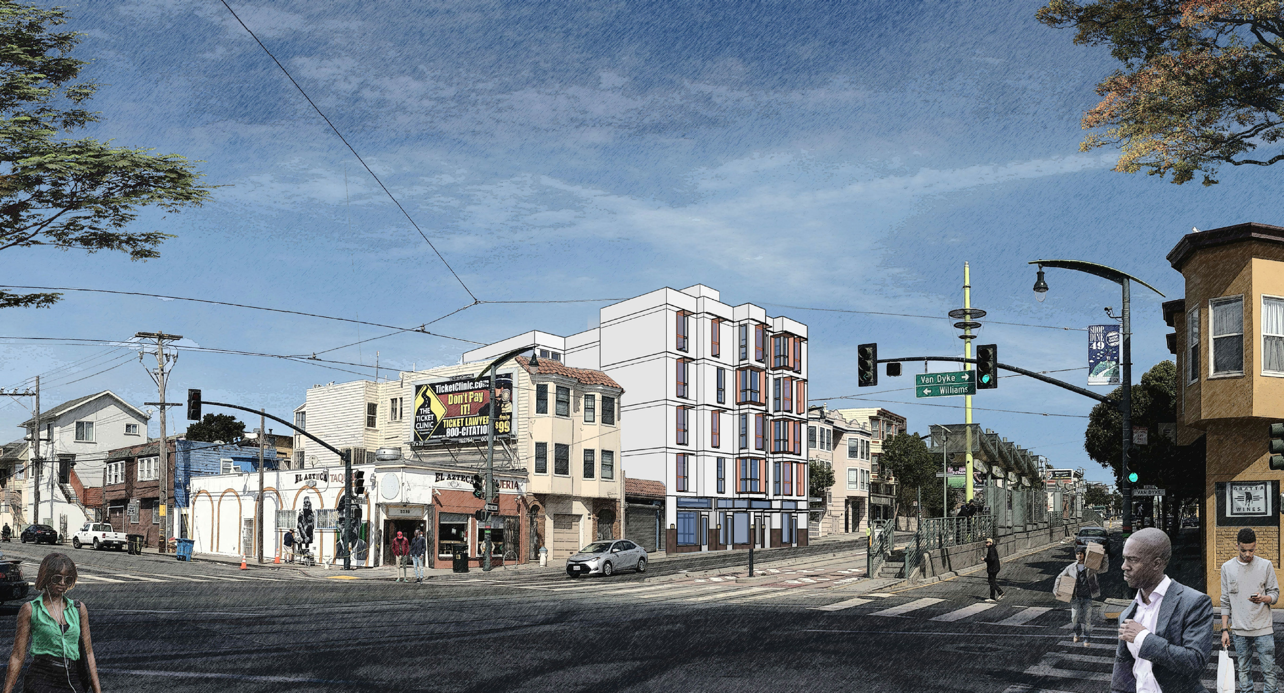 5280 3rd Street perspective, rendering by MWA Architects