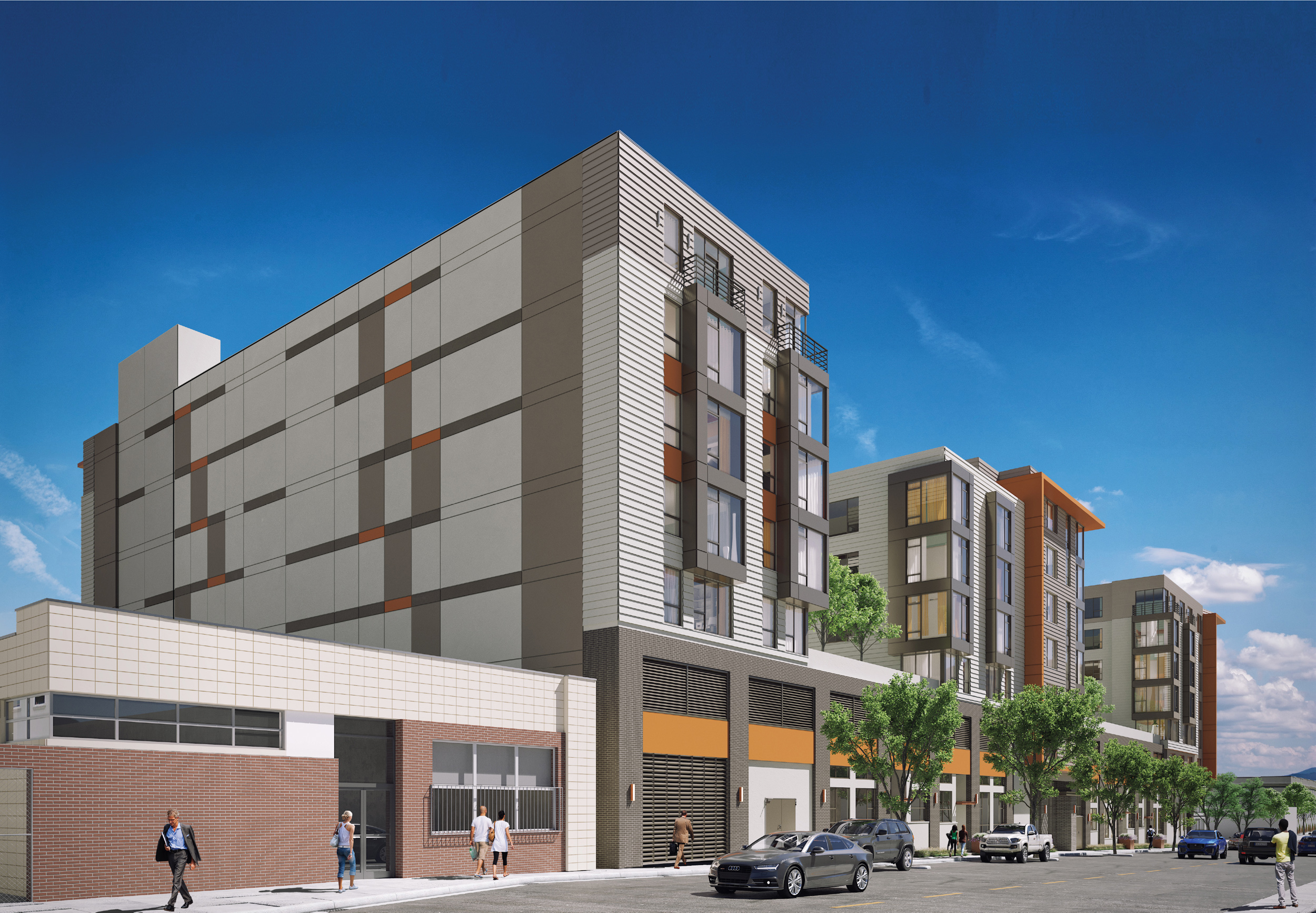 Celeste view along Miller Avenue, rendering by BDE Architecture