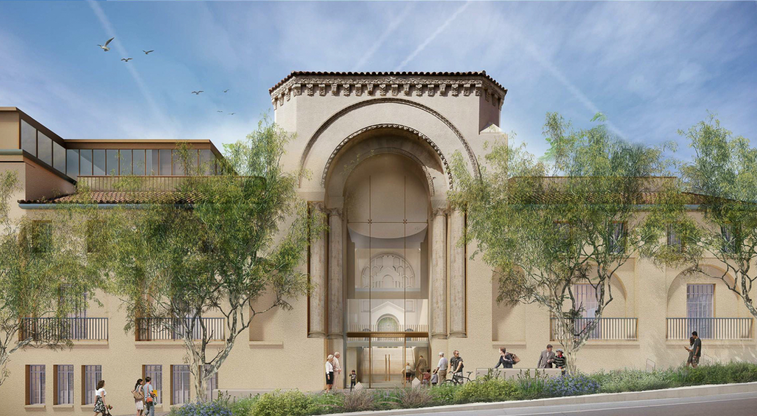 Congregation Emanu-El Synagogue entry, rendering by Mark Cavagnero Associates