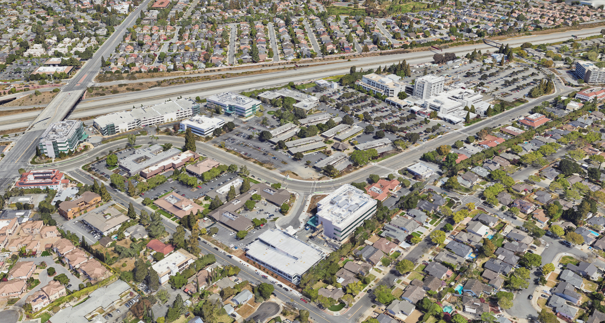 Samaritan Medical Center aerial view, image via Google Satellite