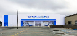 The Container Store proposal for 555 9th Street seen from the inner-block parking structure, illustration by Side Studio