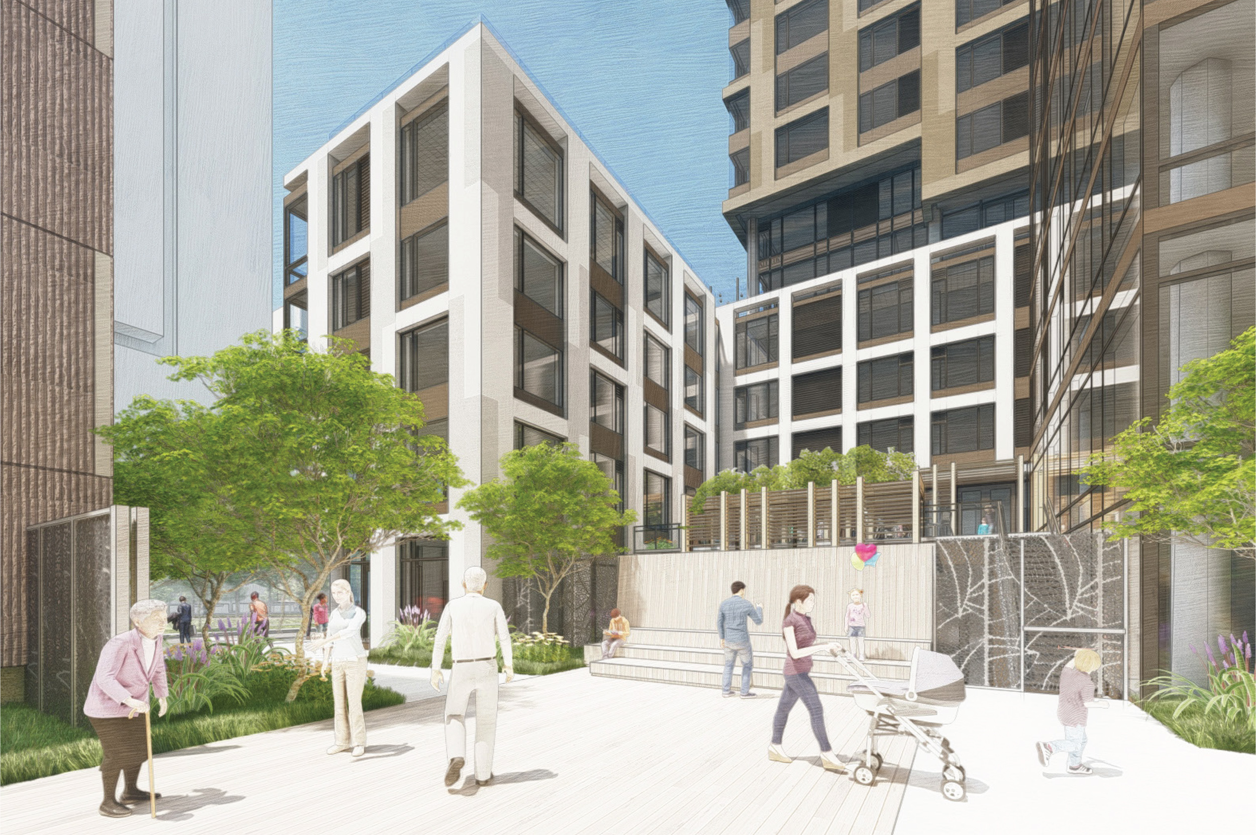 Transbay Block 2 East mews, rendering by Kennerly Architecture & Planning