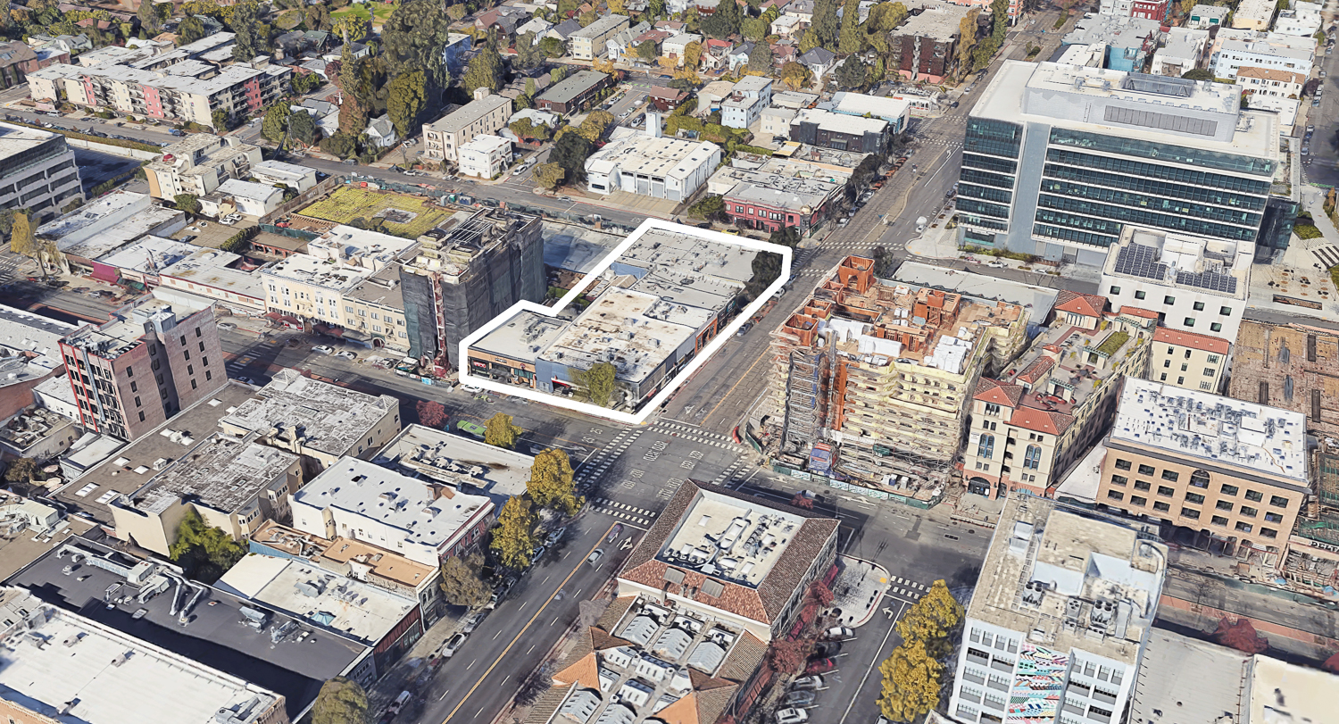 1998 Shattuck Avenue expanded property site outlined by YIMBY, image via Google Satellite
