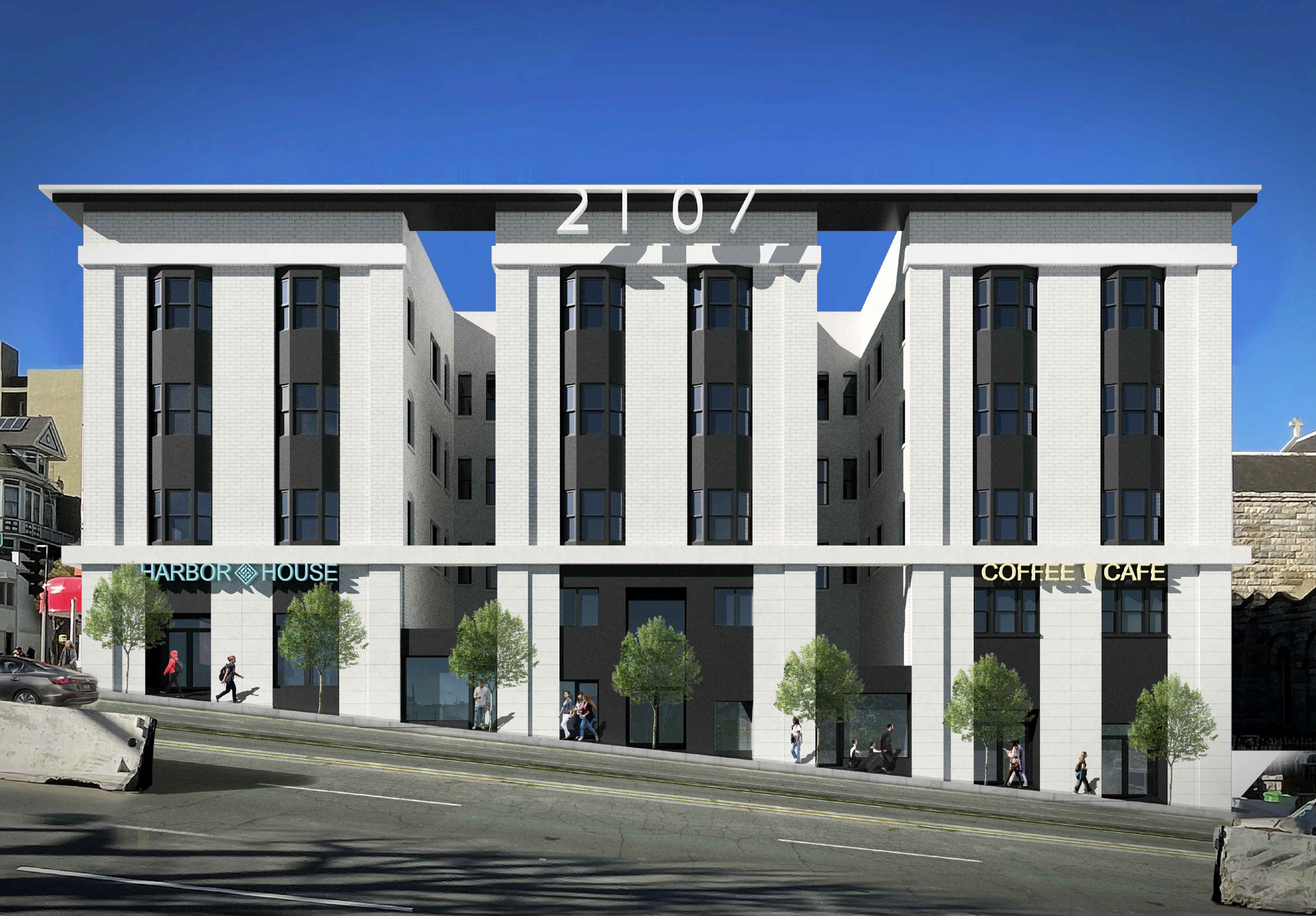 2107 Van Ness Avenue, rendering by Stanley Saitowitz | Natoma Architects