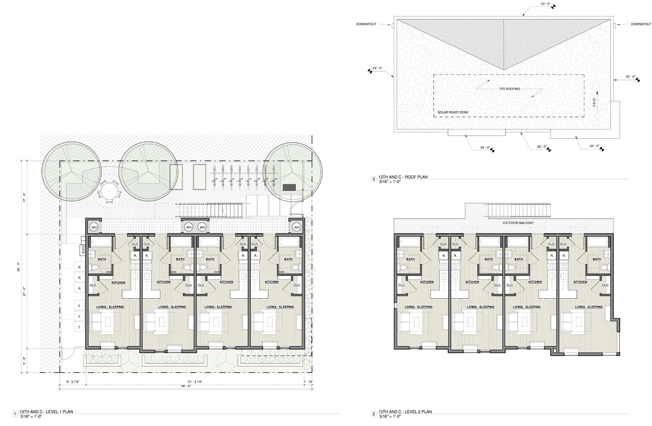 230 13th Street floor plans, illustration by Vrilakas Groen Architects