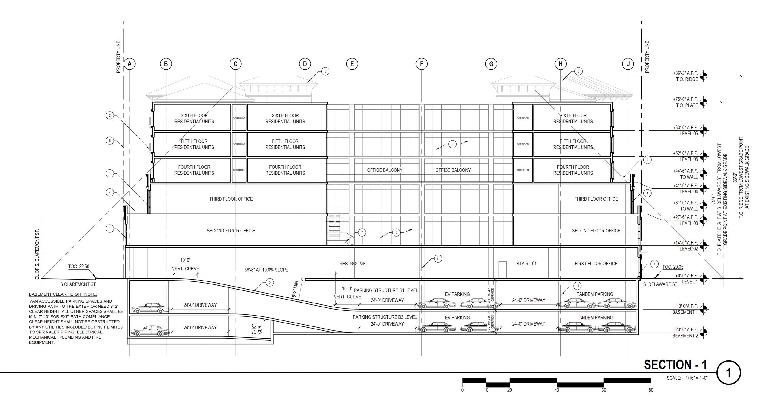 500 East 4th Avenue vertical cross-section, illustration by ARC TEC Inc