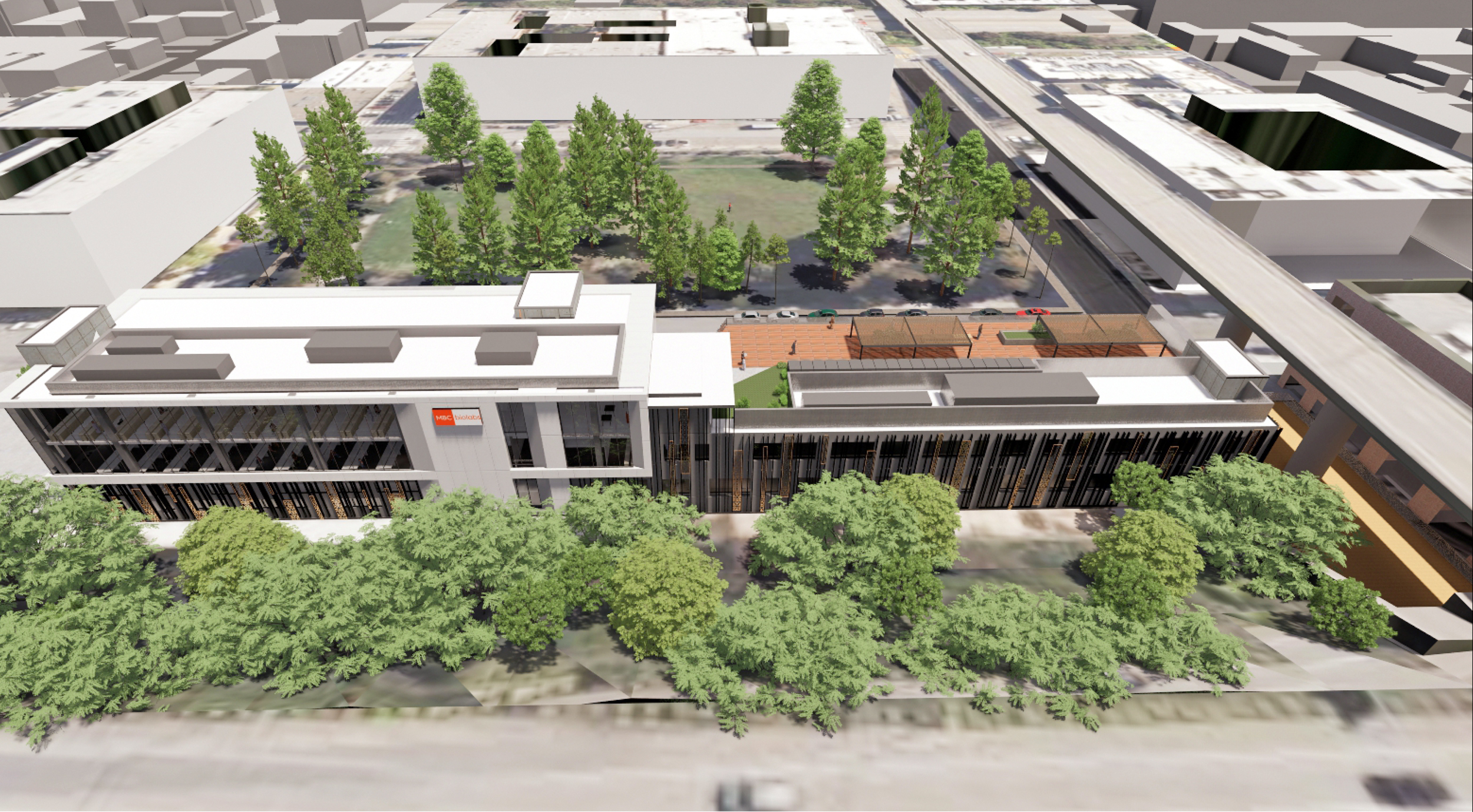 700 Indiana Street aerial view from above I 280, rendering by MBH Architects