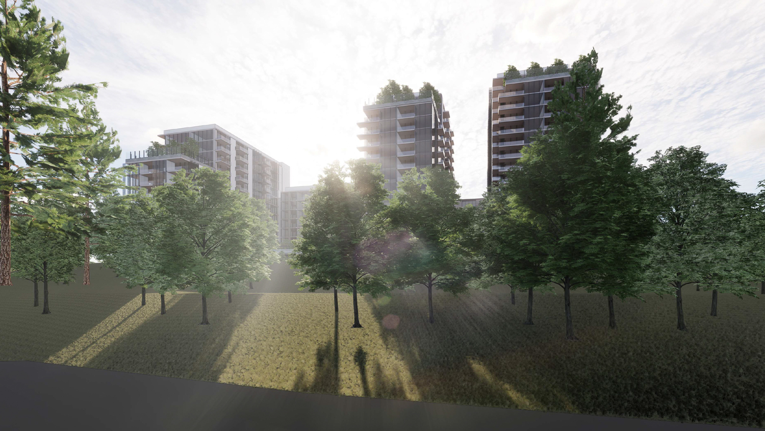 American River One at 500 Bercut Drive view from the river, rendering by LPA Design Studio