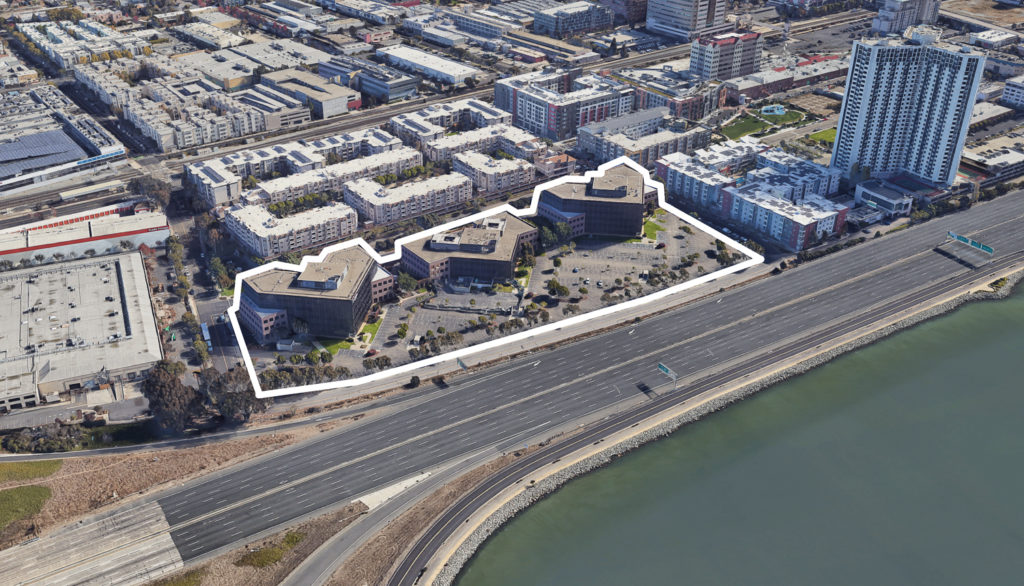 Bay Center Life Science existing condition, image via Google Satellite