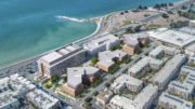 Bay Center Life Science expansion aerial view, rendering by DGA