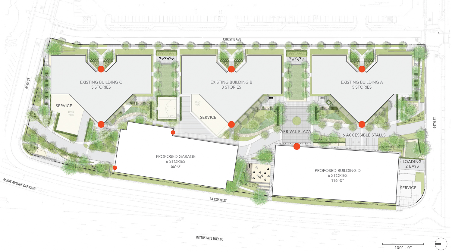 Bay Center Life Science expansion site map, illustration by Studio Five Design