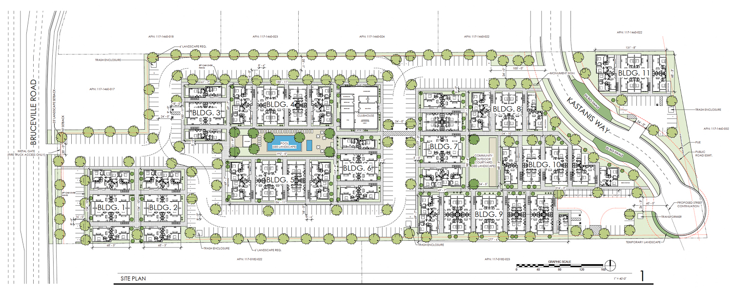 Bruceville Apartments site map, illustration by HRGA Architects