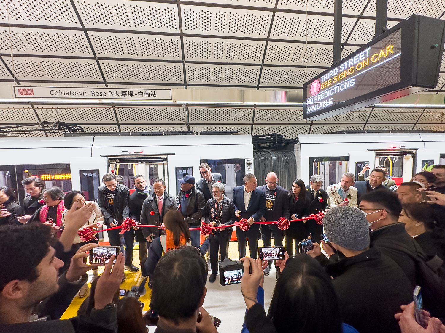 Central Subway ribbon cutting, image by author