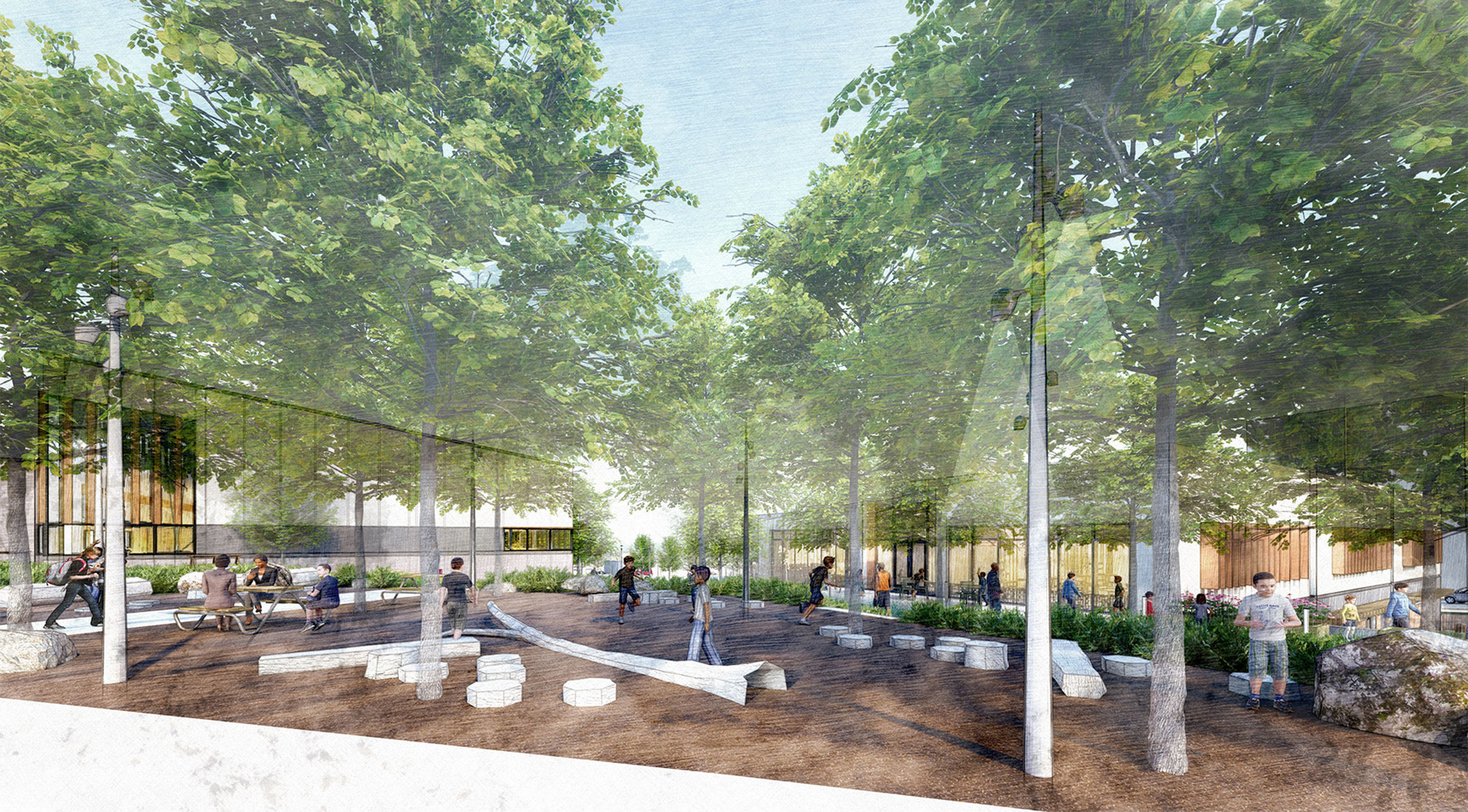 Sunnydale Community Center amenity space, rendering by LMS Architects