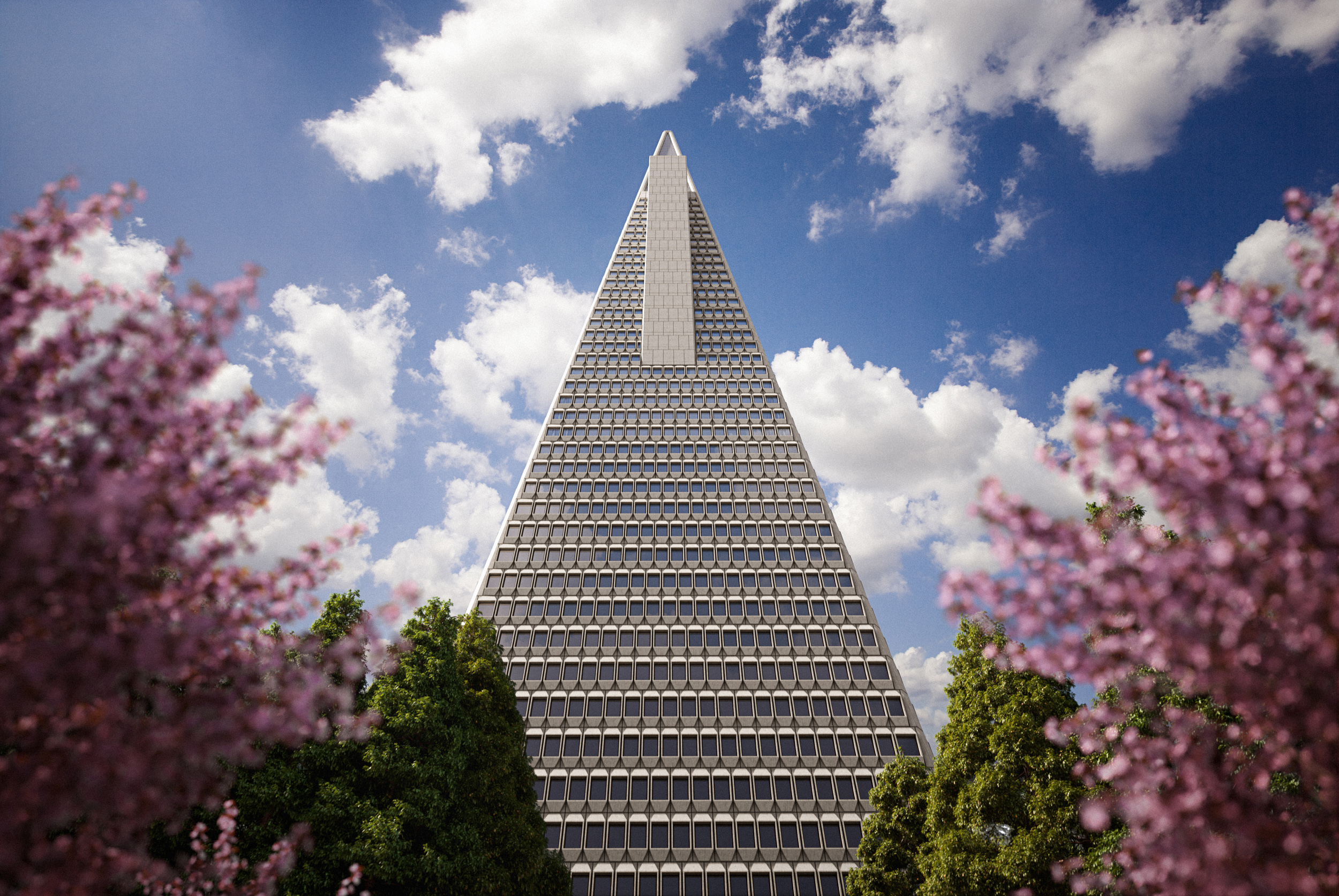 Transamerica Pyramid Looking Up, rendering by DBOX