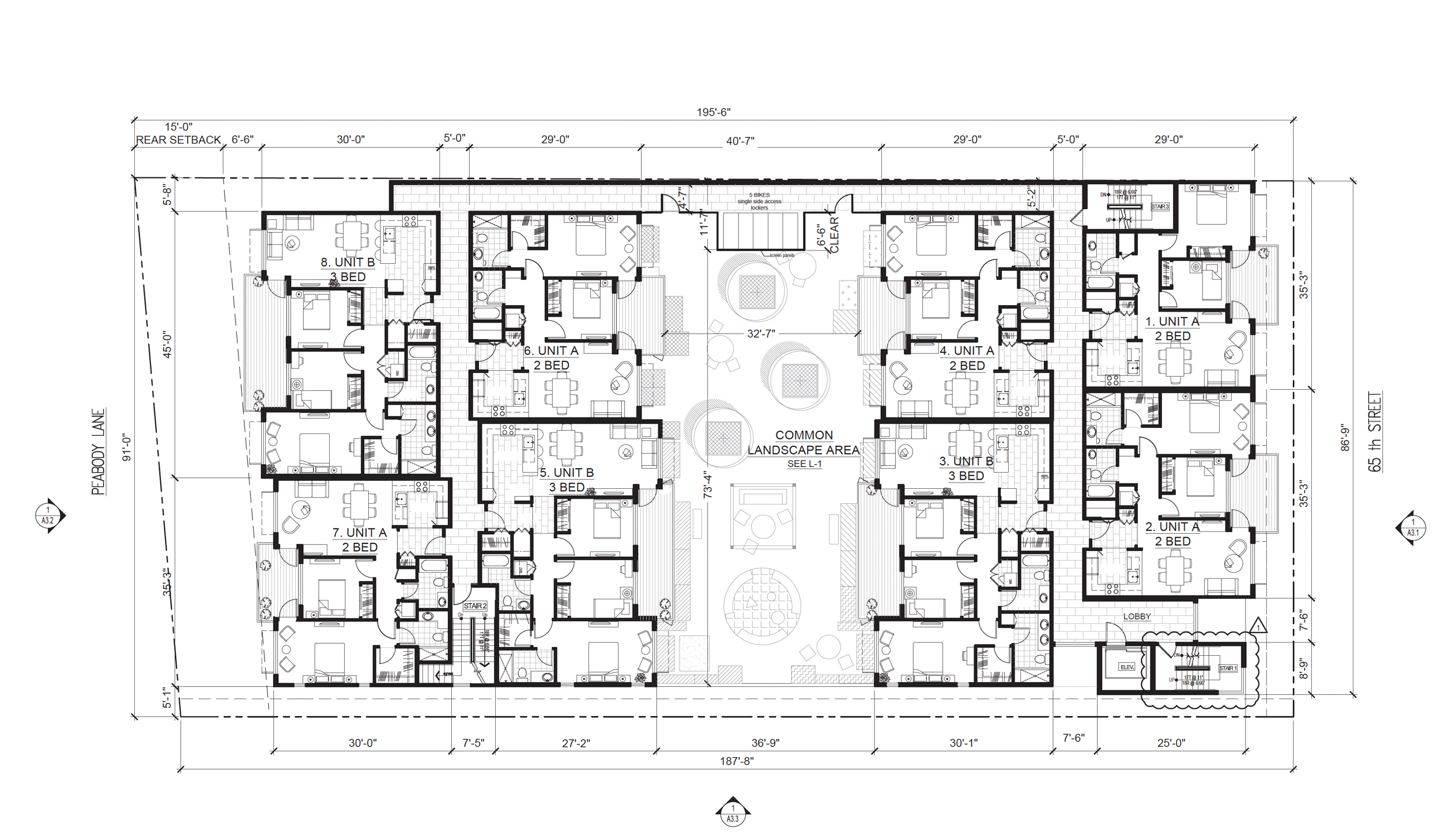 1225 65th Street second-level floor plan, illustration by Dinar and Associates