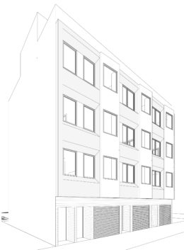 1312-1316 South Van Ness Avenue facade elevation, illustration by EAG Studio