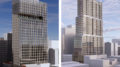 1431 Franklin Street office version (left) and residential version (right), rendering by LARGE Architecture